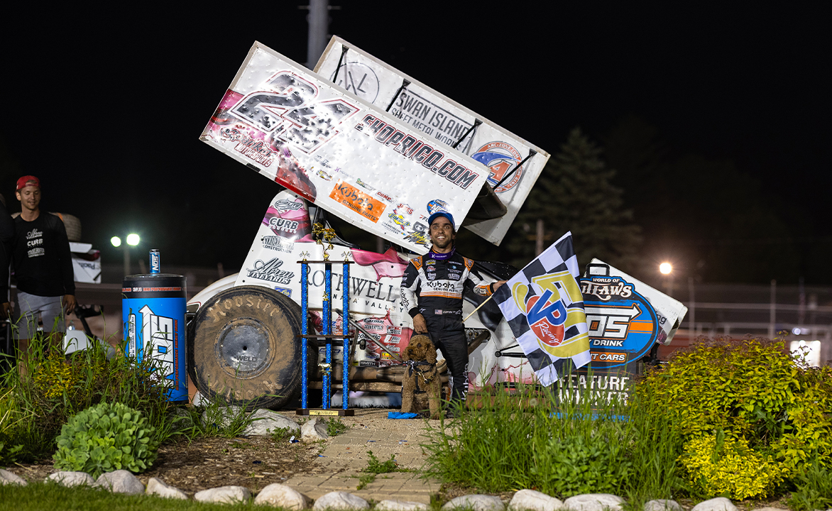 Rico Abreu in Plymouth Dirt Track Victory Lane