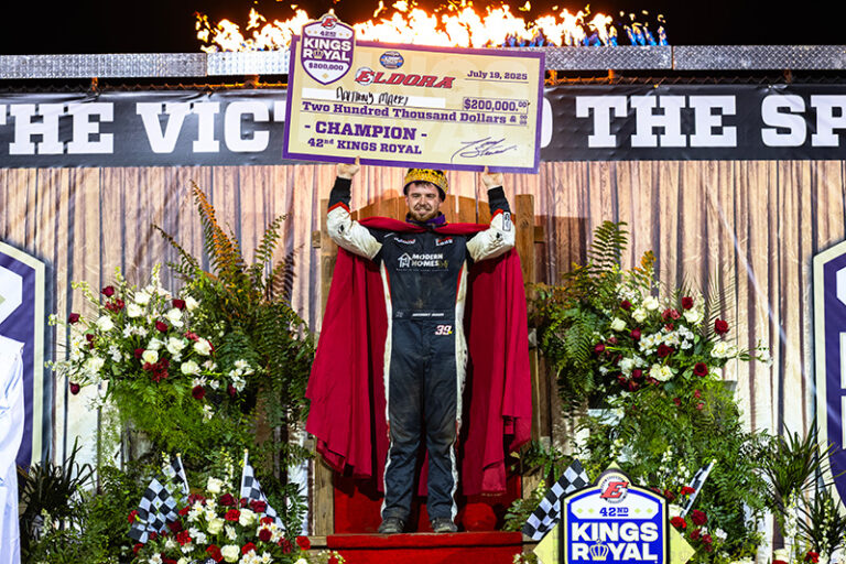 Anthony Macri in Kings Royal Victory Lane at Eldora