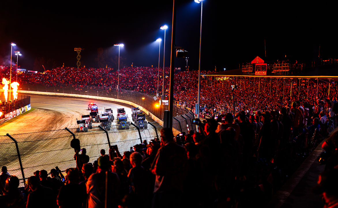 Four-Wide Salute at Eldora Speedway
