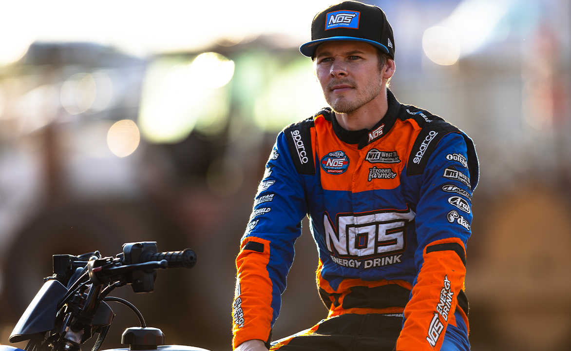 Sheldon Haudenschild sitting on a four-wheeler