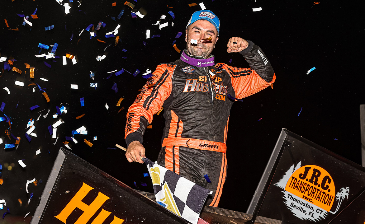 David Gravel doing a wing dance celebration
