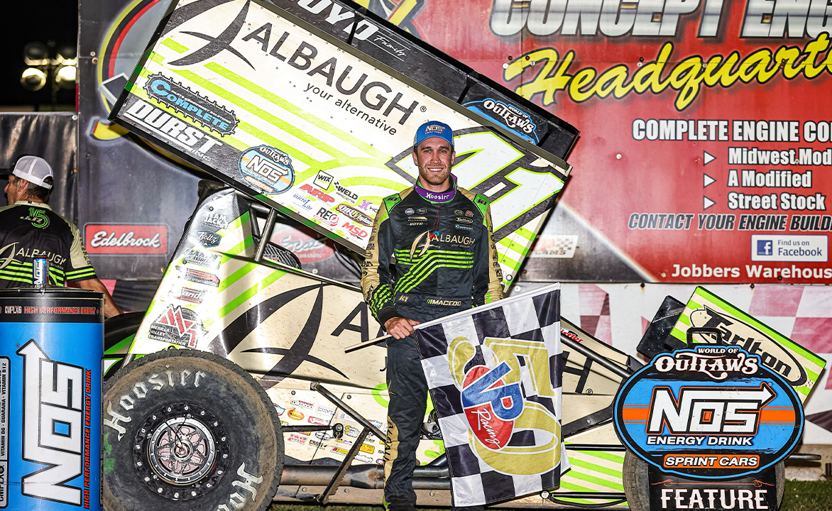 Carson Macedo in Ogilvie Victory Lane
