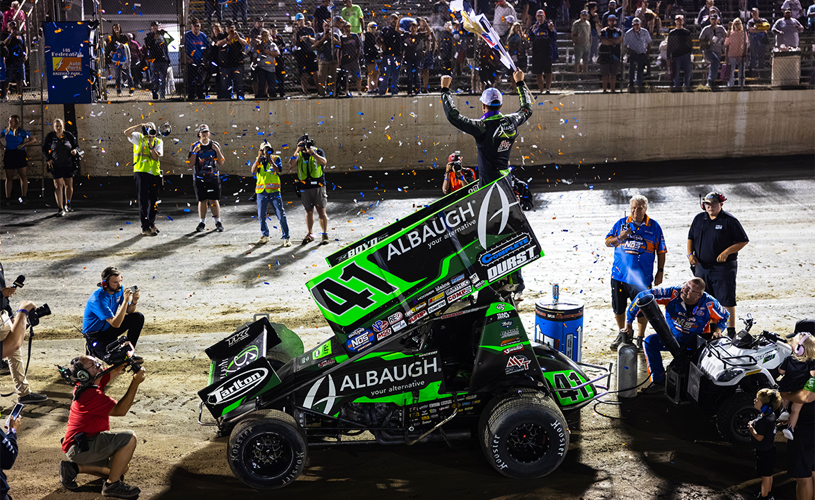 Carson Macedo celebrates at I-55