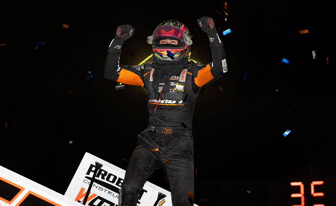 Kyle Larson celebrating