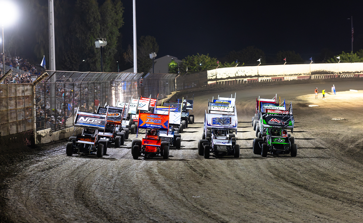 World of Outlaws Four-Wide Salute