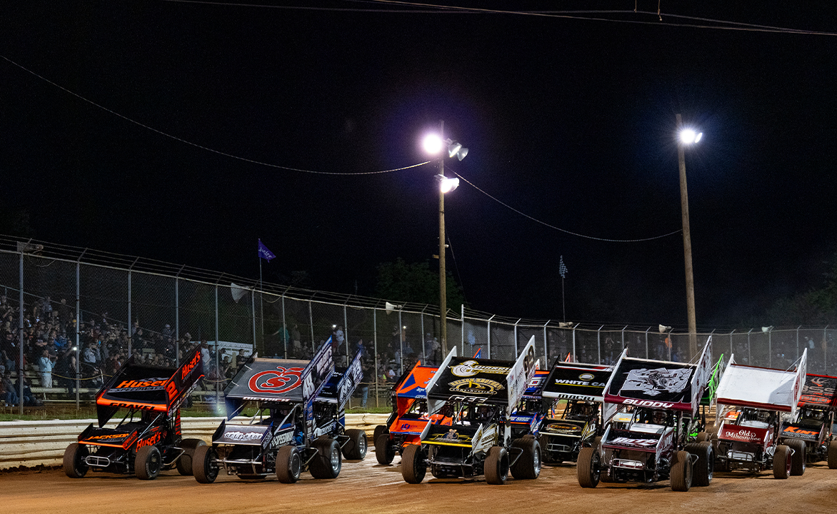 World of Outlaws Four-Wide Salute