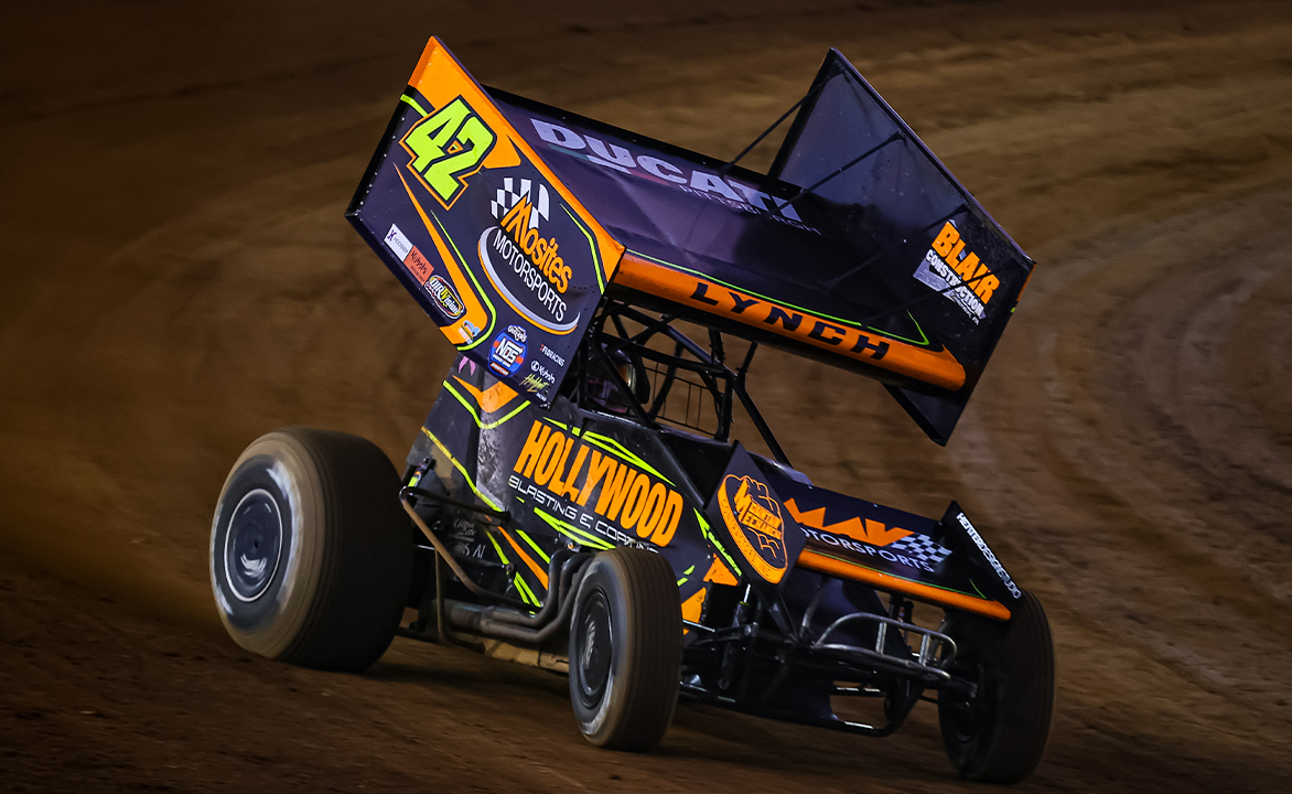 Sye Lynch driving at The Dirt Track at Charlotte
