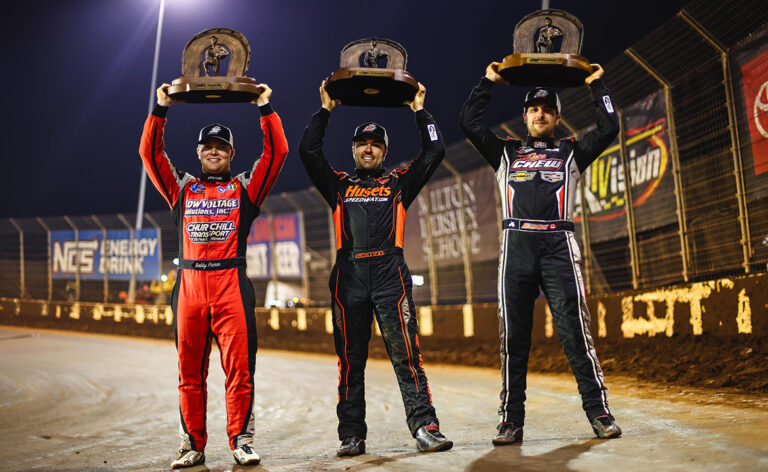 Bobby Pierce, David Gravel, and Mat Williamson celebrate championships