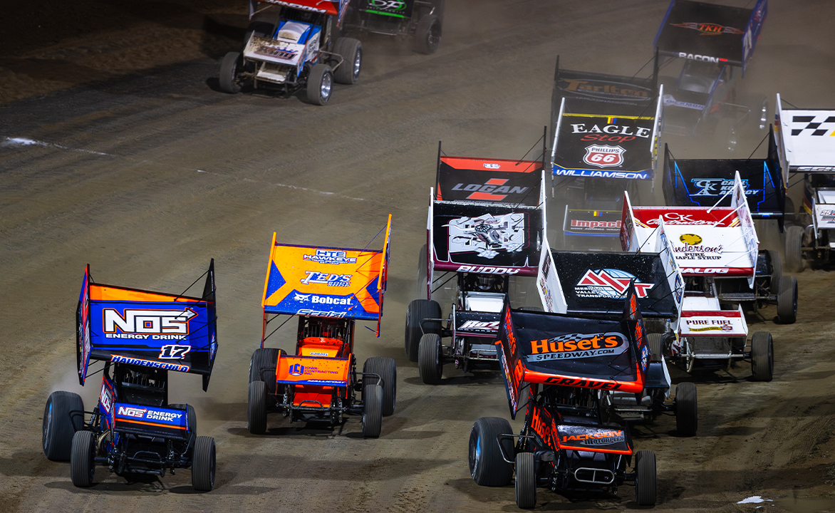 World of Outlaws NOS Energy Drink Sprint Cars take the green flag at Eldora Speedway