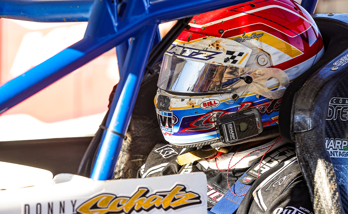 Donny Schatz with his helmet on
