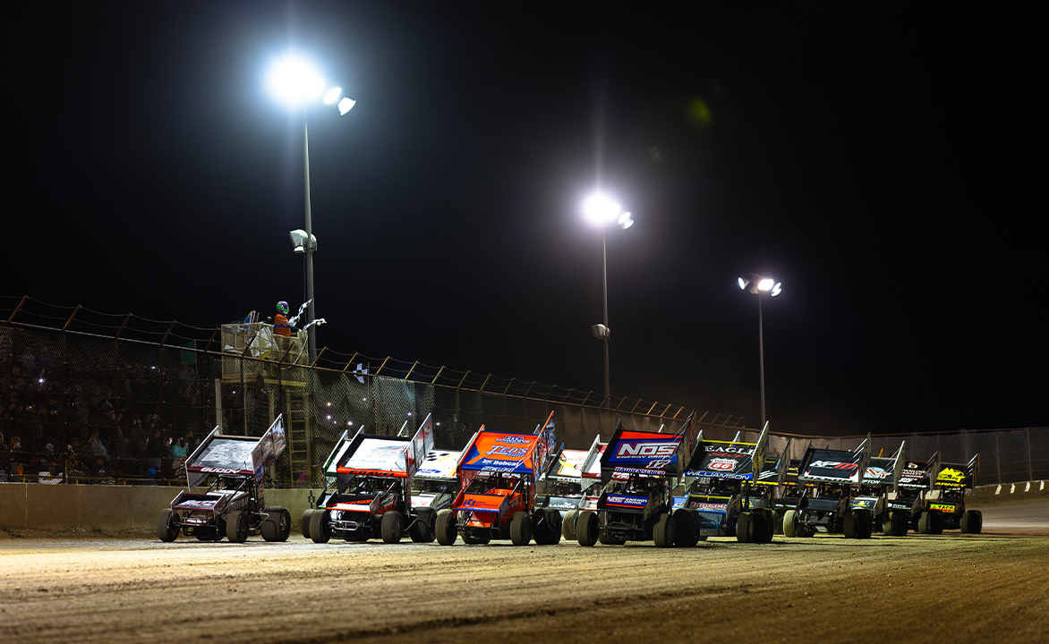 World of Outlaws Four-Wide Salute