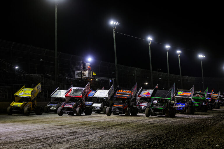 World of Outlaws Four-Wide Salute