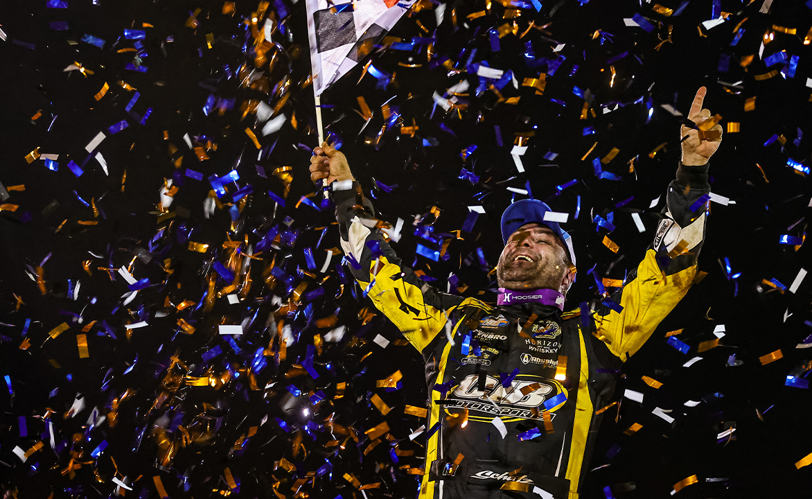 Donny Schatz celebrating