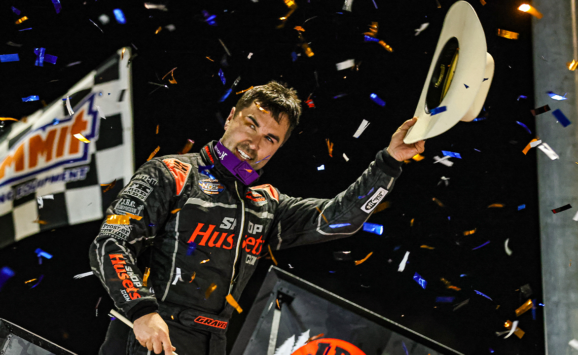 David Gravel celebrating