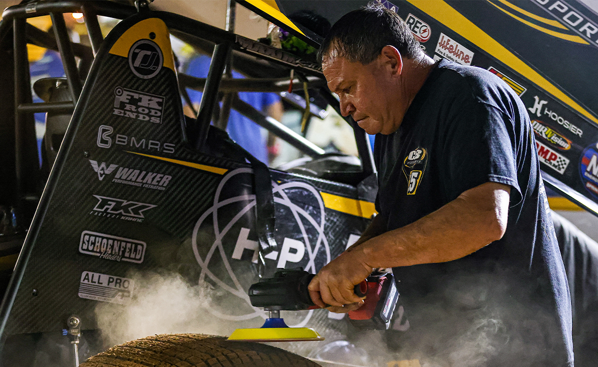 Gary Patellaro working on the CJB Motorsports No. 15