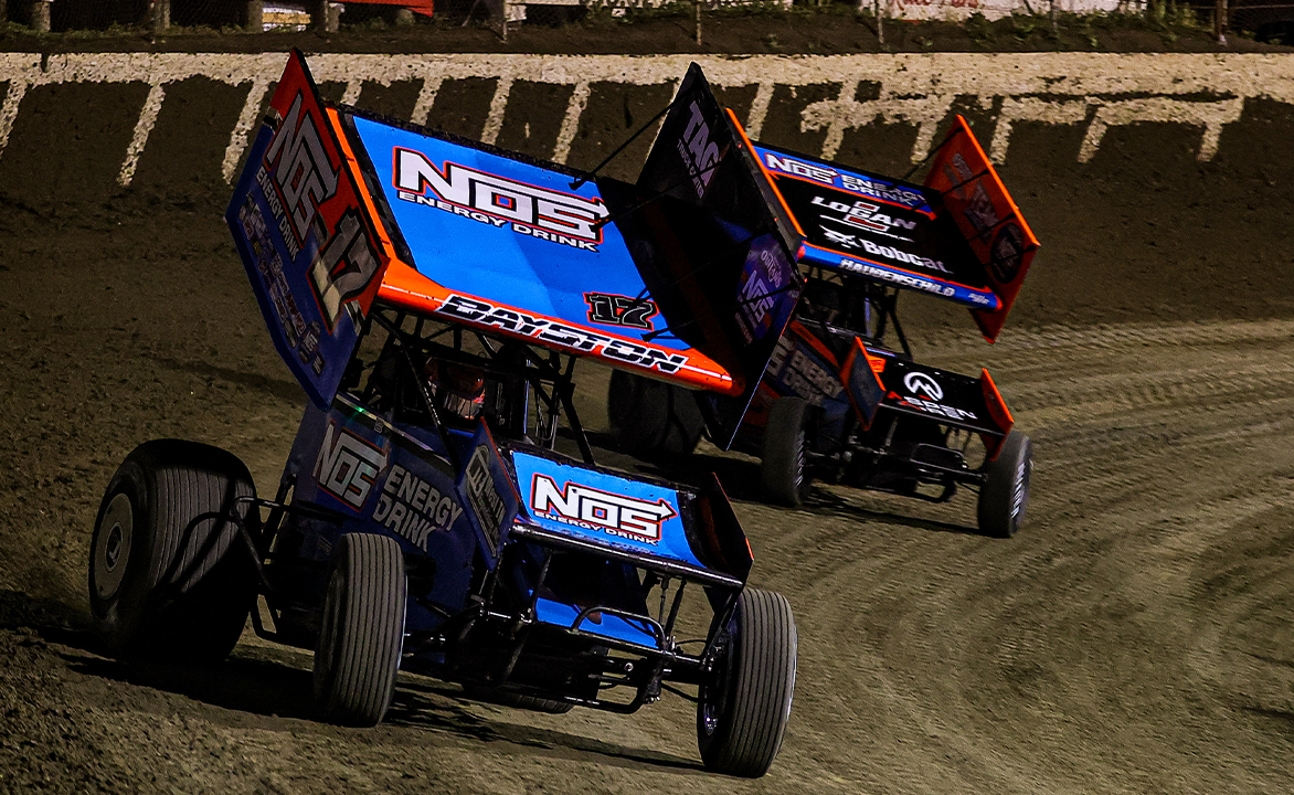 Spencer Bayston races ahead of Sheldon Haudenschild