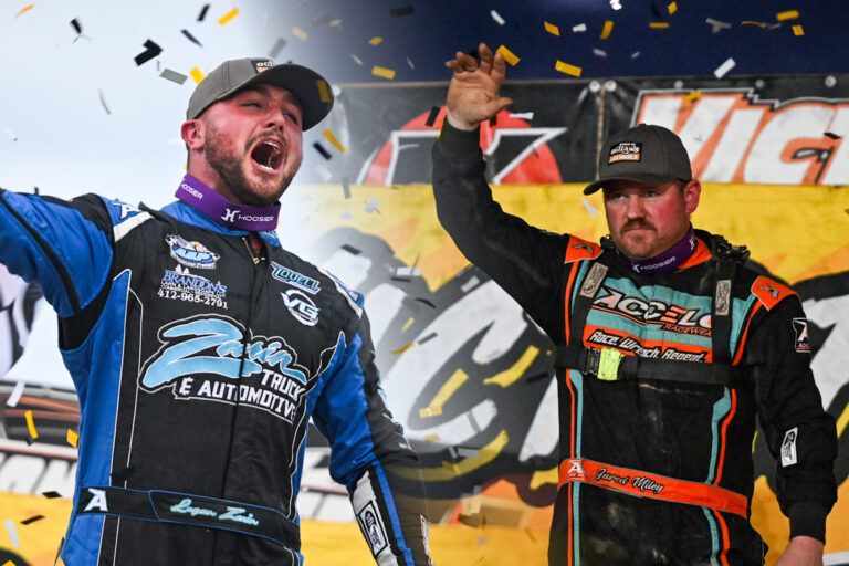 Zarin and Miley in Victory Lane