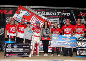 Logan Schuchart and Shark Racing in Victory Lane at Eldora Speedway