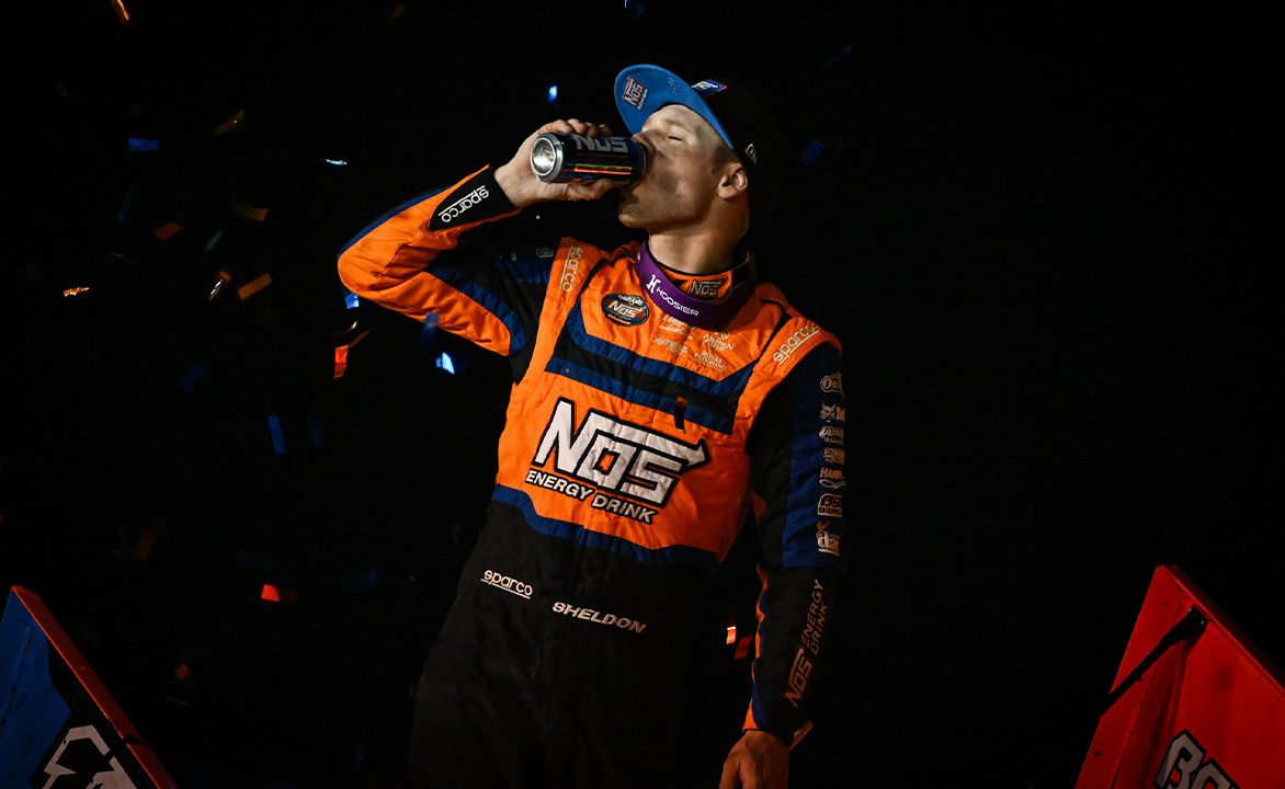 Sheldon Haudenschild celebrating
