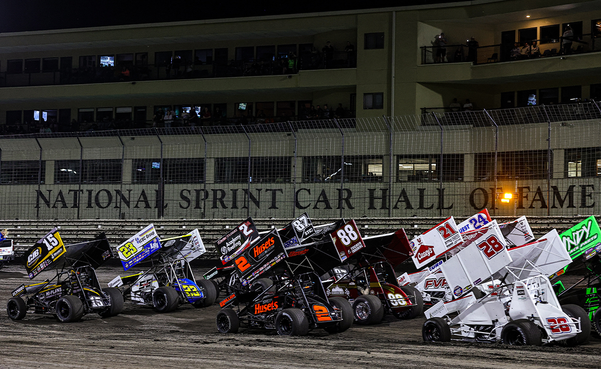World of Outlaws Four-Wide Salute at Knoxville Raceway
