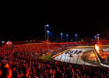 World of Outlaws Four-Wide Salute at Eldora Speedway