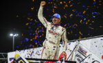 Brent Marks celebrating at Knoxville Raceway