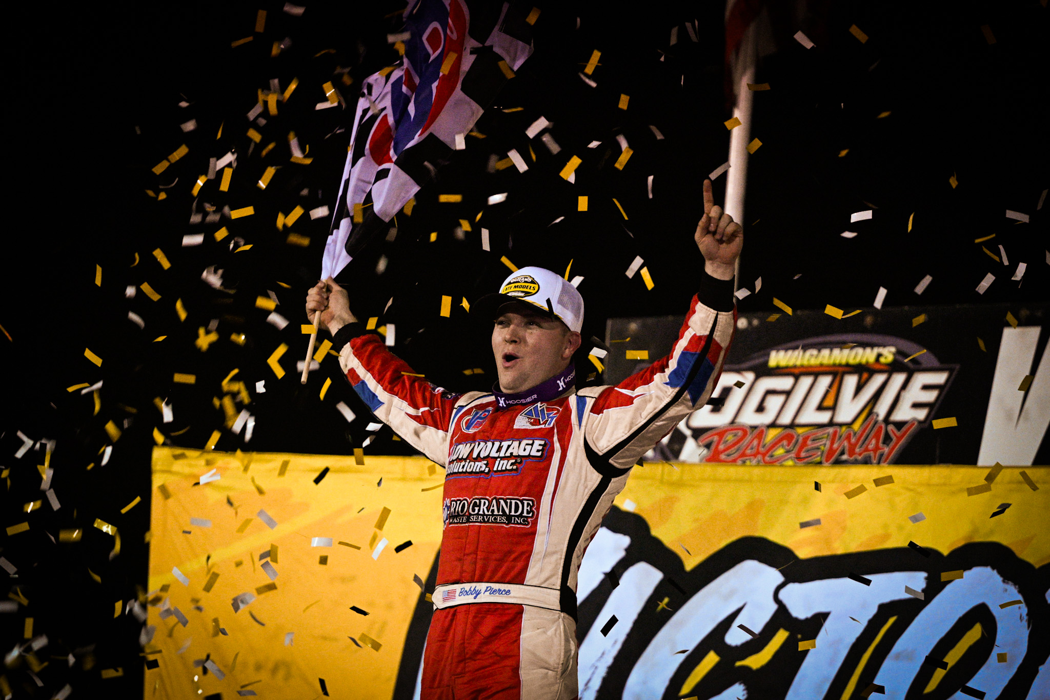Pierce in Victory Lane