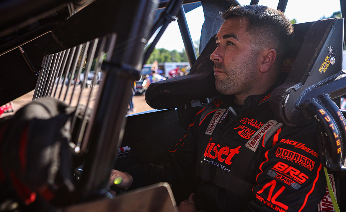 David Gravel sitting in the Big Game Motorsports No. 2
