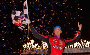 Corey Day celebrating at Eldora Speedway