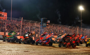 World of Outlaws Four-Wide Salute at Ohsweken Speedway